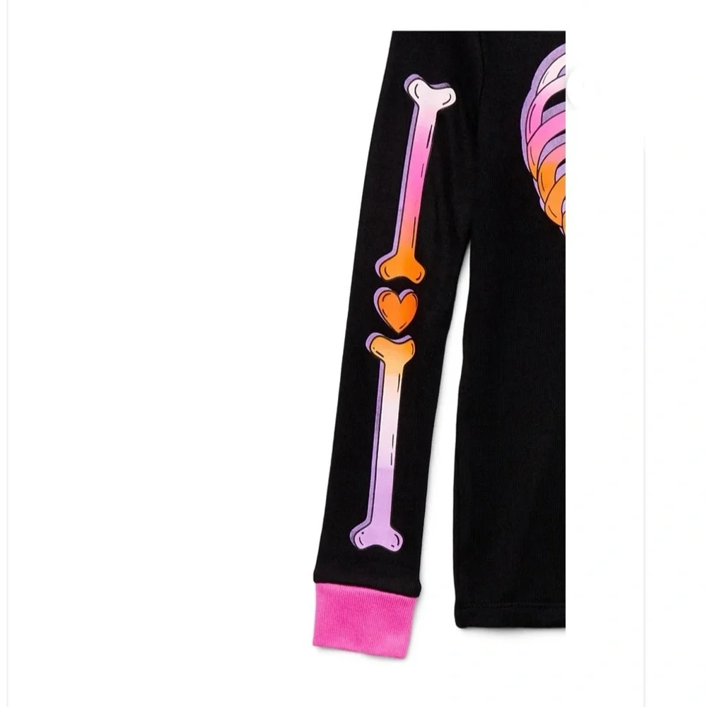 WONDER NATION GIRLS LONG SLEEVE HALLOWEEN PAJAMAS- BLACK SIZE 8 (NEW WITH TAGS)